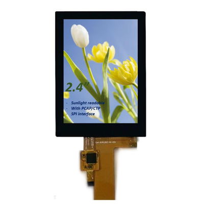 2.4 Inch PCAP TFT LCD Display Cahaya Matahari Bisa Dibaca, 15 Pin SPI 2.4 Inch All Viewing Angle TFT LCD Dengan CTP
