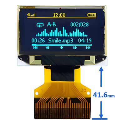 0.96 Inch 30 Pin ZIF Connector OLED Thin Display Panel 128x64 Dot Matrix SPI I2C Antarmuka