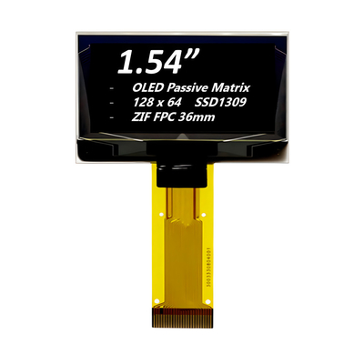 Passive Matrix 1.54 Inch OLED Display Module SSD1309 ZIF FPC 36mm 128x64 Pixel