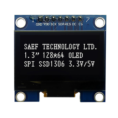 Antarmuka SPI Tampilan OLED 1,3 Inch OLED I2c 7 Pin Dengan IC Driver SH1106