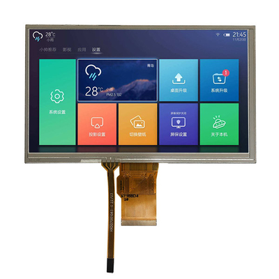 7 Inch TFT LCD 800x480 Titik Tampilan RGB 24 Bit Antarmuka Dengan Panel Sentuh Resistif