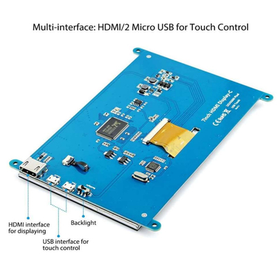 Raspberry PI 7 Inch HDMI TFT LCD Display Dengan Layar Sentuh Kapasitif