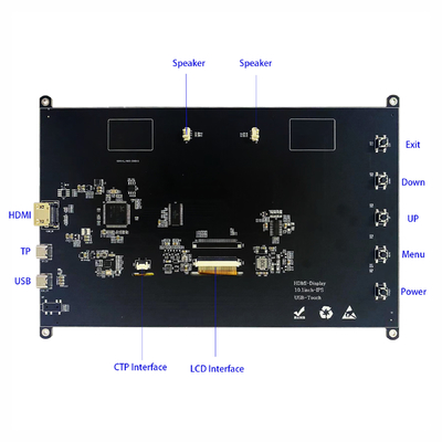10.1" 1024x600 IPS PCAP capacitive touchscreen TFT LCD Dukungan Konektor HDMI