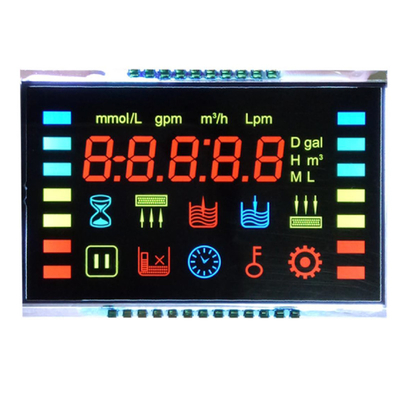 LCD Display Segmen Layar Bulat Octagonal Water Cup VA Tujuh Segmen LCD Display Untuk Suhu Dan Kelembaban LCD