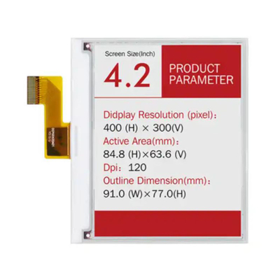 400x300 titik 4,2 Inch Static 3 warna E-Ink Screen E-Paper Label Ultra-Low Power E-Paper