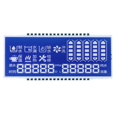 Custom STN LCD Panel, STN Mode Biru / Latar Belakang Aksara Putih / Tampilan Font, Koneksi Pin Logam