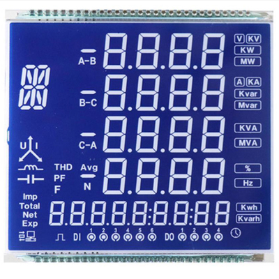 Custom STN LCD Panel, STN Mode Biru / Latar Belakang Aksara Putih / Tampilan Font, Koneksi Pin Logam