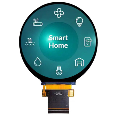 2.8 inci 480x480 Round TFT LCD Display Module dengan Tst -30°C sampai 80°C dan 40pin ST7701S SPI RGB Interface