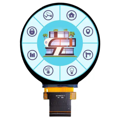 2.8 inci 480x480 Round TFT LCD Display Module dengan Tst -30°C sampai 80°C dan 40pin ST7701S SPI RGB Interface