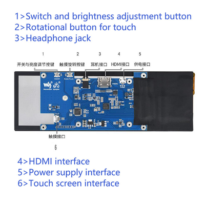7.9 Inch Stretched Bar Type HD Monitor Raspberry Pi Generasi Ke-4 B Jetson Nano Display IPS Dengan Layar Kapasitif