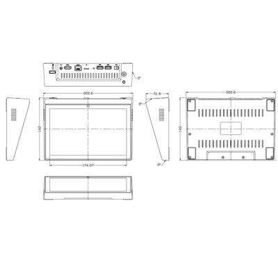 Perangkat Panggilan 8 Inci Horizontal Android All In One Machine 1280*800 Ips Screen Dengan Wifi Bluetooth