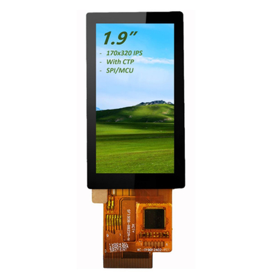 1.9&quot; IPS TFT LCD Touch Screen 170x320 Full Viewing Angle dengan CTP dan SPI/MCU Interface