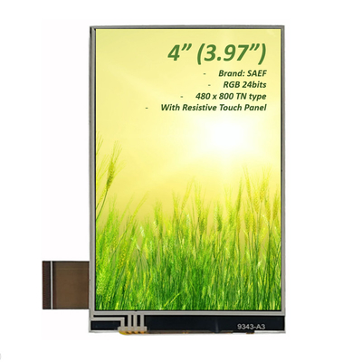 4 inci 480x800 LCD Touch Screen, Medical TFT Display 3.97 Inch & 4 Inch RGB Interface