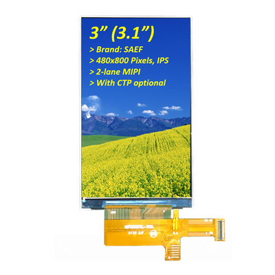 3 inci 480x800 Pixel Industrial TFT Display, 3,1 inci TFT LCD ST7701S IPS Display