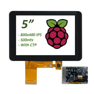 5" Raspberry Pi kompatibel HDMI TFT layar sentuh 800x480 IPS