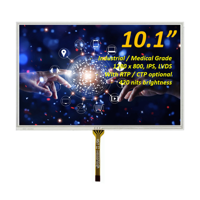 10.1 inci TFT LCD Display Resolusi 1280x800 Dengan Resistive Touch Panel