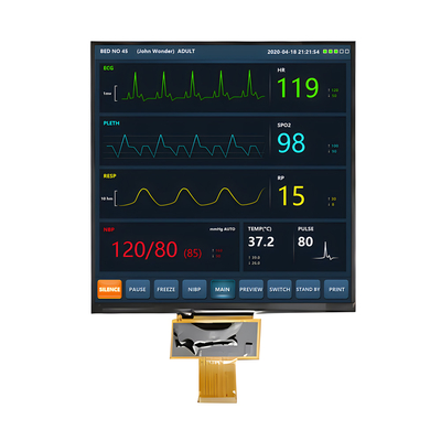 Panel LCD Cerah Tinggi 1000 Nits 7,6 Inci IPS Square TFT LCD Display 800x800 Titik Dengan Antarmuka MIPI