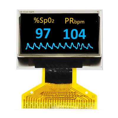 0.96 inci 128x64 Titik Putih Dan Biru Dual Warna 30 Pin OLED Tampilan internal DC / DC Dalam