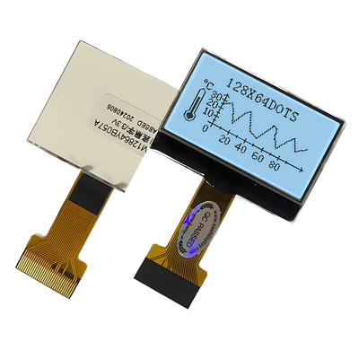 128X64 Pixel COG LCD FSTN Positif 3.3v Dengan Unit Backlight Putih