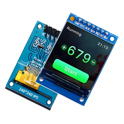 SPI Serial Interface 1.3-Inch IPS TFT LCD 240x240 Dot dengan 7 header pin PCB