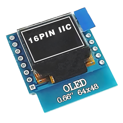 0.66 Inch IIC OLED Display 16 Pin Dengan 64x48 Pixel, Font Putih/biru Ultra-Low Power OLED Display