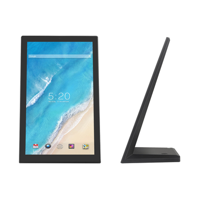 L-bentuk 14 Inch Android Touchscreen Monitor Dibangun dalam 2GB + 16GB Memori Dengan RJ45 POE HDMI