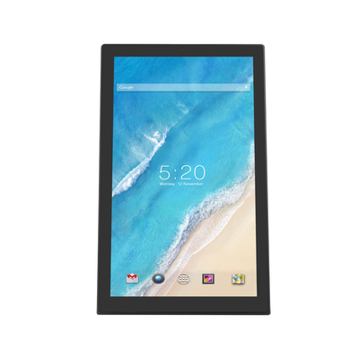 L-bentuk 14 Inch Android Touchscreen Monitor Dibangun dalam 2GB + 16GB Memori Dengan RJ45 POE HDMI