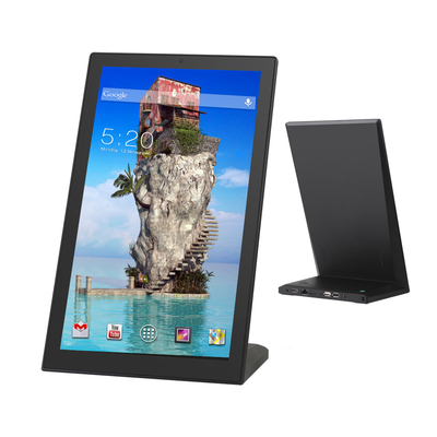 L-bentuk 14 Inch Android Touchscreen Monitor Dibangun dalam 2GB + 16GB Memori Dengan RJ45 POE HDMI
