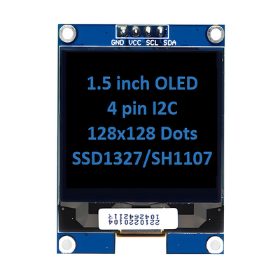 1.5 Inch OLED Display Panel Module Unit 128x128 Pixel 4 Pin I2C Interface Dengan LED Display Controller