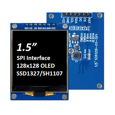 SPI 1.5-Inch OLED Display 128x128 Dot Matrix SSD1327/SH1107G Fonts Putih / Biru 7-Pin Modul