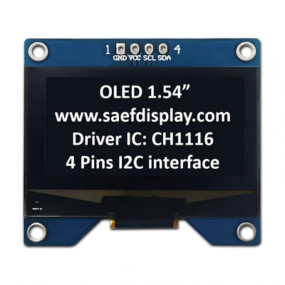 Pabrik 1,54-Inch OLED Display 128x64 dengan I2C Interface & CH1116 Driver