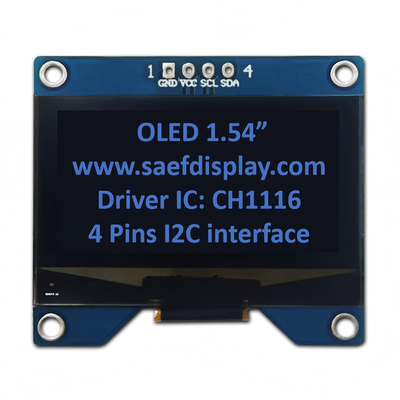 Pabrik 1,54-Inch OLED Display 128x64 dengan I2C Interface & CH1116 Driver