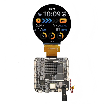 3.4 Inci Lingkaran TFT LCD Media Monitor Iklan Dengan Android RK3566