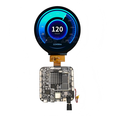 3.4 Inci Lingkaran TFT LCD Media Monitor Iklan Dengan Android RK3566