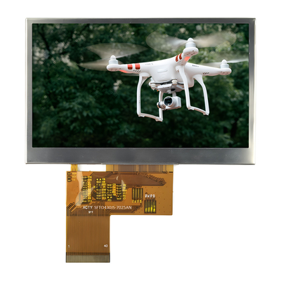 4.3-Inch High Brightness 1000nits TFT LCD Module 480x272 Resolusi Dan layar sentuh opsional