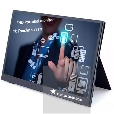 13.3 Inch Touchscreen Portable Monitor, USB C Portable Gaming Monitor dengan Stand Desktop untuk Laptop Komputer Telepon