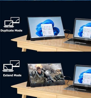Portable Monitor for Laptop 13.3 Inch,FHD 1080P USB C Travel Monitor Eksternal untuk Komputer, Layar Tampilan Kedua dengan Kickstand