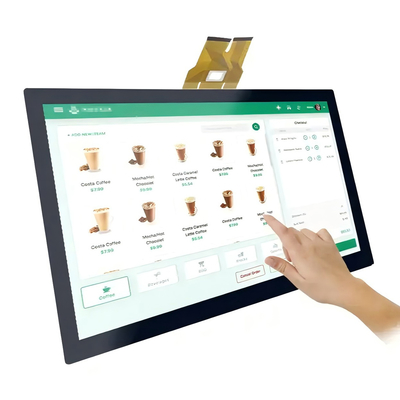 23.8 "Industrial TFT LCD Display FHD 1080p LVDS Interface Wide Viewing Angle Refleksi rendah 350 cd/m2 Kecerahan Sertifikasi UE/AS