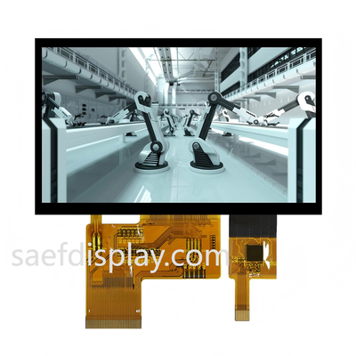 4.3" 1000nit IPS TFT LCD. 480×272 RGB. Capacitive Touch. RGB 24-bit Parallel. -30°C sampai +80°C (AS/Jerman).