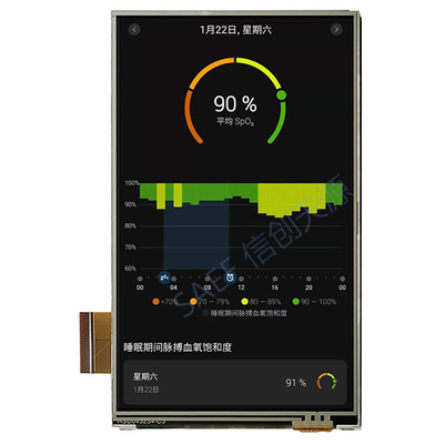 480x800 IPS 4.3 Inch TFT LCD Display Antarmuka Mipi 45 Pin Dengan Panel Sentuh Resistif