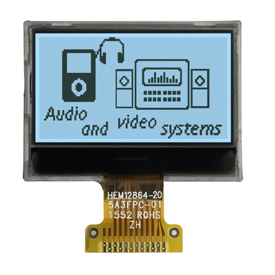 FSTN Positive 128x64 LCD Graphic Display COG 3.3V SPI Interface Dengan White Backlight