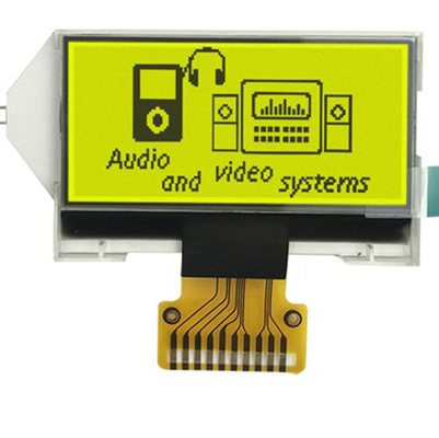 Antarmuka SPI 128x64 COG LCD Module Warna Latar Belakang Kuning Hijau
