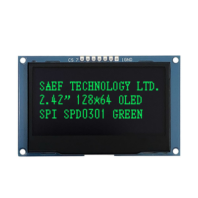 Modul Tampilan OLED 128x64 Dots 2.4 &quot;2.42&quot; Sertifikat ISO9001 ISO14000