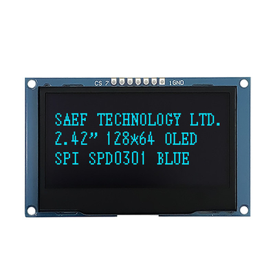 Modul Tampilan OLED 128x64 Dots 2.4 &quot;2.42&quot; Sertifikat ISO9001 ISO14000