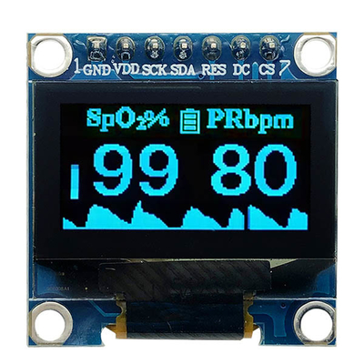 0.96 inci SSD1306 Controller 7 Pin Putih Dan Fonts Biru SPI OLED Tampilan 128x64 3V PMOLED