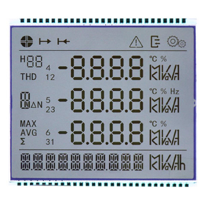Meter Energi Listrik LCD, Layar LCD Segmen Untuk 86 Meter Energi Listrik Tiga Fase Multi-Fungsi