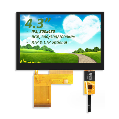 4.3 inci TFT LCD Monitor RGB 800X480 ST7282 Drive IC Full View TFT LCD Modul