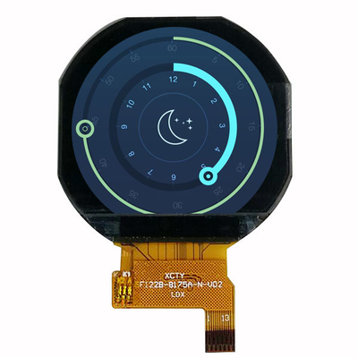 Layar LCD Melingkar Kecil, Modul LCD Bulat Antarmuka MCU Spi 1,22 Inch